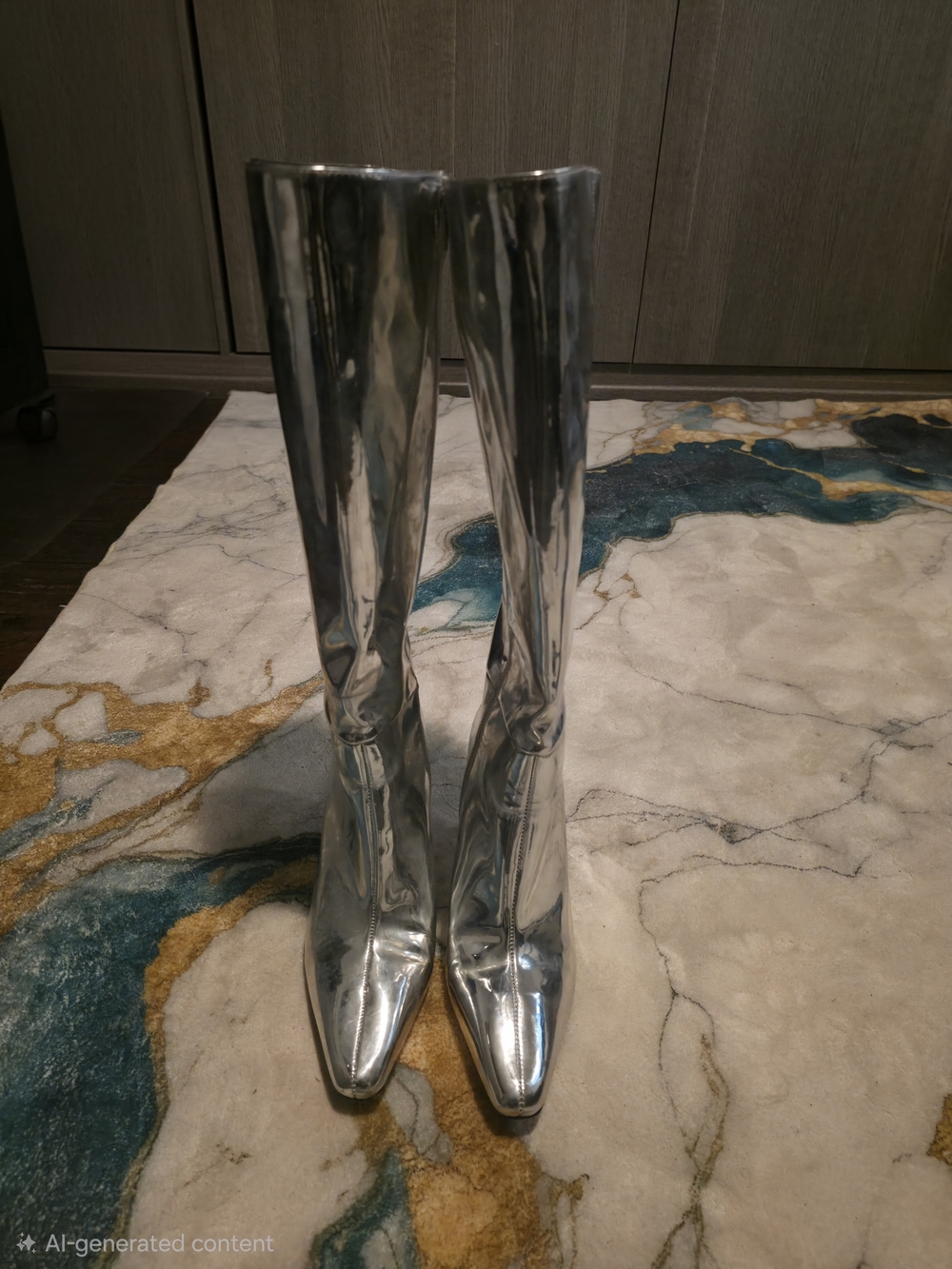 Mix No. 6 Silver Patent Over-the-Knee Boots